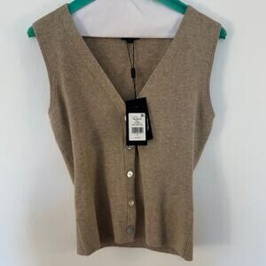 NWT Rails Rosa Vest Beige Cream Size M Button Front Knit Sweater Vest Top